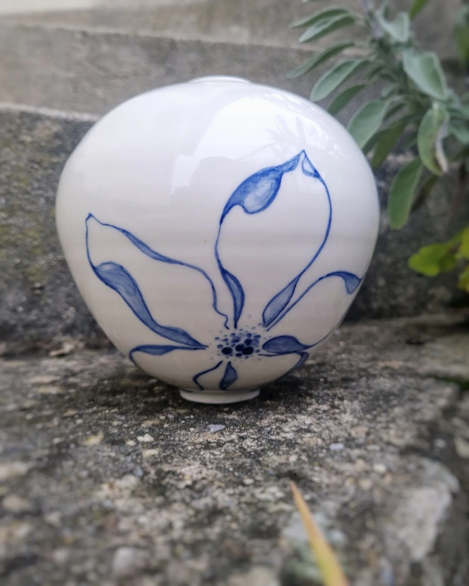 Vase magnolia bleu